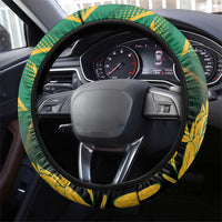 South Africa Rugby Steering Wheel Cover Forever Green Forever Gold