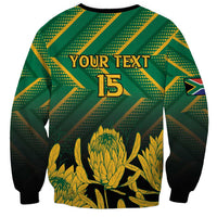 South Africa Rugby Custom Sweatshirt Forever Green Forever Gold