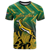 South Africa Rugby Custom T Shirt Forever Green Forever Gold