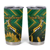 South Africa Rugby Custom Tumbler Cup Forever Green Forever Gold
