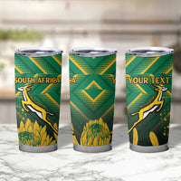South Africa Rugby Custom Tumbler Cup Forever Green Forever Gold