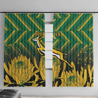 South Africa Rugby Custom Window Curtain Forever Green Forever Gold