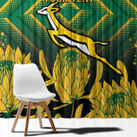 South Africa Rugby Custom Window Curtain Forever Green Forever Gold
