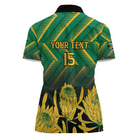 South Africa Rugby Custom Women Polo Shirt Forever Green Forever Gold