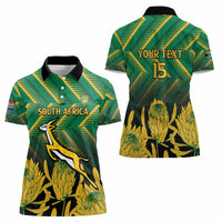 South Africa Rugby Custom Women Polo Shirt Forever Green Forever Gold