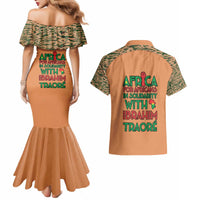 Africa in Solidarity with Traore Couples Matching Mermaid Dress and Hawaiian Shirt Africa For Africans