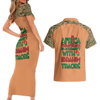 Africa in Solidarity with Traore Couples Matching Short Sleeve Bodycon Dress and Hawaiian Shirt Africa For Africans