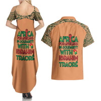 Africa in Solidarity with Traore Couples Matching Summer Maxi Dress and Hawaiian Shirt Africa For Africans