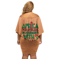 Africa in Solidarity with Traore Family Matching Off Shoulder Short Dress and Hawaiian Shirt Africa For Africans
