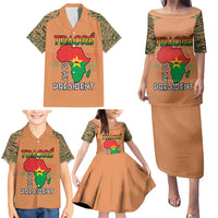 Africa in Solidarity with Traore Family Matching Puletasi and Hawaiian Shirt Africa For Africans