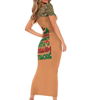 Africa in Solidarity with Traore Family Matching Short Sleeve Bodycon Dress and Hawaiian Shirt Africa For Africans
