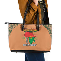 Africa in Solidarity with Traore Leather Tote Bag Africa For Africans