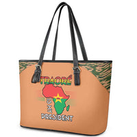 Africa in Solidarity with Traore Leather Tote Bag Africa For Africans