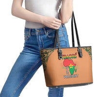 Africa in Solidarity with Traore Leather Tote Bag Africa For Africans