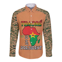 Africa in Solidarity with Traore Long Sleeve Button Shirt Africa For Africans