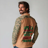 Africa in Solidarity with Traore Long Sleeve Polo Shirt Africa For Africans