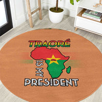 Africa in Solidarity with Traore Round Carpet Africa For Africans