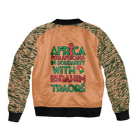 Africa in Solidarity with Traore Sleeve Zip Bomber Jacket Africa For Africans