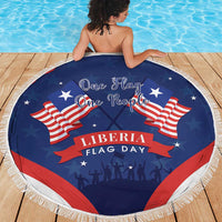 Happy Liberia Flag Day Beach Blanket One Flag One People - Wonder Print Shop