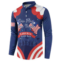 Personalized Happy Liberia Flag Day Button Sweatshirt One Flag One People - Wonder Print Shop