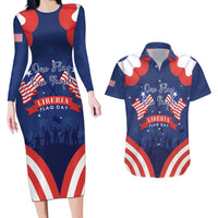 Personalized Happy Liberia Flag Day Couples Matching Long Sleeve Bodycon Dress and Hawaiian Shirt One Flag One People - Wonder Print Shop