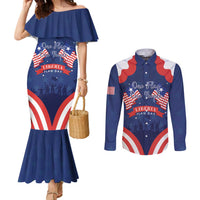 Personalized Happy Liberia Flag Day Couples Matching Mermaid Dress and Long Sleeve Button Shirt One Flag One People - Wonder Print Shop