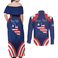 Personalized Happy Liberia Flag Day Couples Matching Off Shoulder Maxi Dress and Long Sleeve Button Shirt One Flag One People - Wonder Print Shop