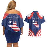 Personalized Happy Liberia Flag Day Couples Matching Off Shoulder Short Dress and Hawaiian Shirt One Flag One People - Wonder Print Shop