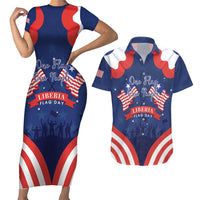 Personalized Happy Liberia Flag Day Couples Matching Short Sleeve Bodycon Dress and Hawaiian Shirt One Flag One People - Wonder Print Shop