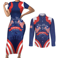 Personalized Happy Liberia Flag Day Couples Matching Short Sleeve Bodycon Dress and Long Sleeve Button Shirt One Flag One People - Wonder Print Shop