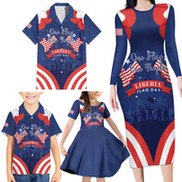 Personalized Happy Liberia Flag Day Family Matching Long Sleeve Bodycon Dress and Hawaiian Shirt One Flag One People - Wonder Print Shop