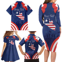 Personalized Happy Liberia Flag Day Family Matching Long Sleeve Bodycon Dress and Hawaiian Shirt One Flag One People - Wonder Print Shop