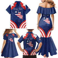 Personalized Happy Liberia Flag Day Family Matching Mermaid Dress and Hawaiian Shirt One Flag One People - Wonder Print Shop