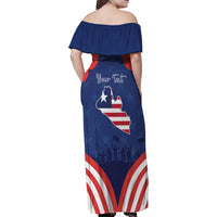 Personalized Happy Liberia Flag Day Family Matching Off Shoulder Maxi Dress and Hawaiian Shirt One Flag One People - Wonder Print Shop