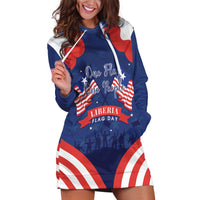 Personalized Happy Liberia Flag Day Hoodie Dress One Flag One People - Wonder Print Shop