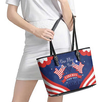 Happy Liberia Flag Day Leather Tote Bag One Flag One People - Wonder Print Shop