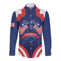 Personalized Happy Liberia Flag Day Long Sleeve Button Shirt One Flag One People - Wonder Print Shop