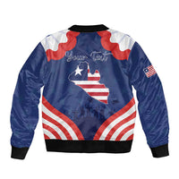 Personalized Happy Liberia Flag Day Sleeve Zip Bomber Jacket One Flag One People - Wonder Print Shop