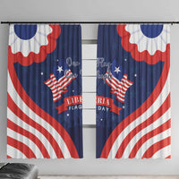 Happy Liberia Flag Day Window Curtain One Flag One People - Wonder Print Shop