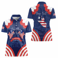 Personalized Happy Liberia Flag Day Women Polo Shirt One Flag One People - Wonder Print Shop