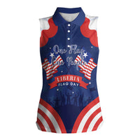 Personalized Happy Liberia Flag Day Women Sleeveless Polo Shirt One Flag One People - Wonder Print Shop