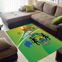 Gabon Independence Day Area Rug Coat Of Arms With Map - Wonder Print Shop