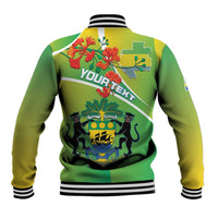 Personalized Gabon Independence Day Baseball Jacket Coat Of Arms With Map - Wonder Print Shop