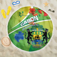Gabon Independence Day Beach Blanket Coat Of Arms With Map - Wonder Print Shop