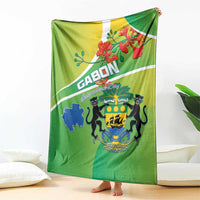 Gabon Independence Day Blanket Coat Of Arms With Map - Wonder Print Shop