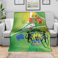 Gabon Independence Day Blanket Coat Of Arms With Map - Wonder Print Shop