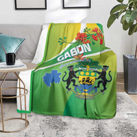 Gabon Independence Day Blanket Coat Of Arms With Map - Wonder Print Shop