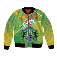 Personalized Gabon Independence Day Bomber Jacket Coat Of Arms With Map - Wonder Print Shop