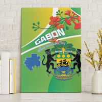 Gabon Independence Day Canvas Wall Art Coat Of Arms With Map - Wonder Print Shop