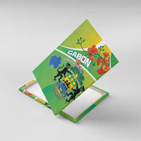 Gabon Independence Day Canvas Wall Art Coat Of Arms With Map - Wonder Print Shop